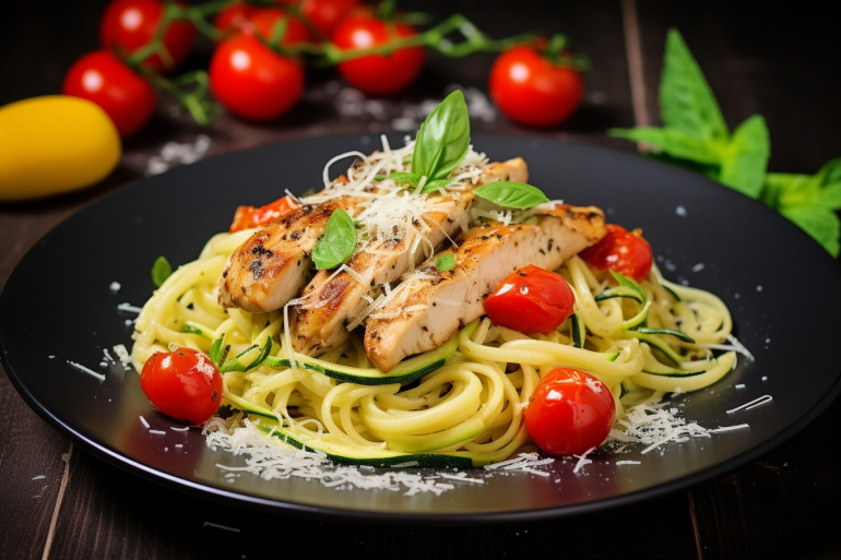 Паста з&nbsp;кабачком і&nbsp;куркою