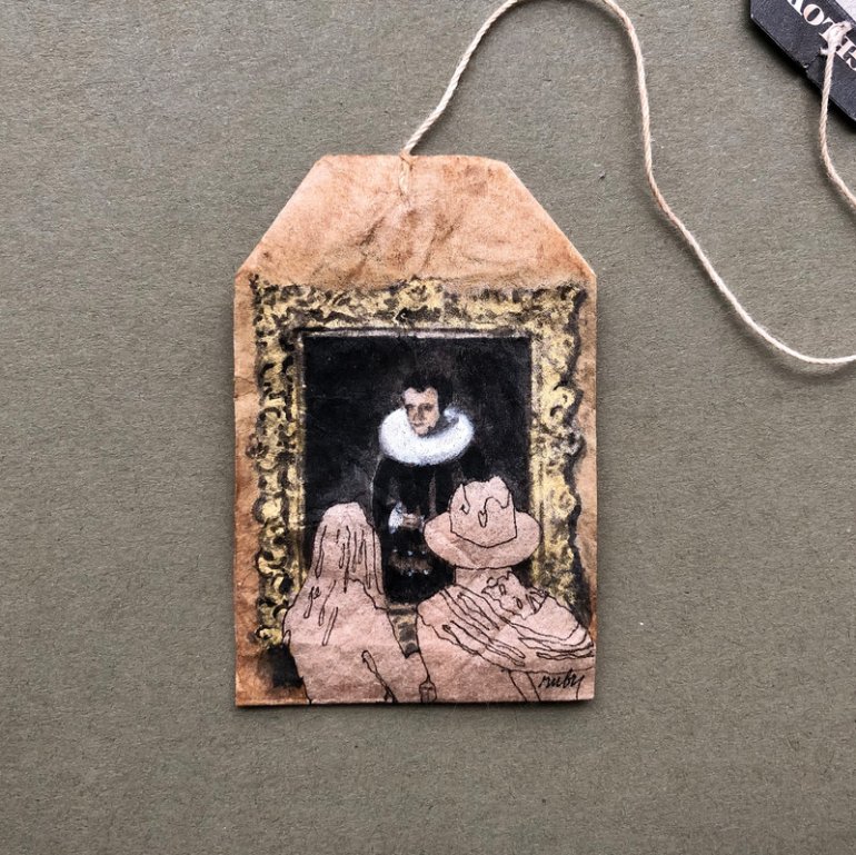 Картины на&nbsp;чайных пакетиках. Фото: rubysilvious.com